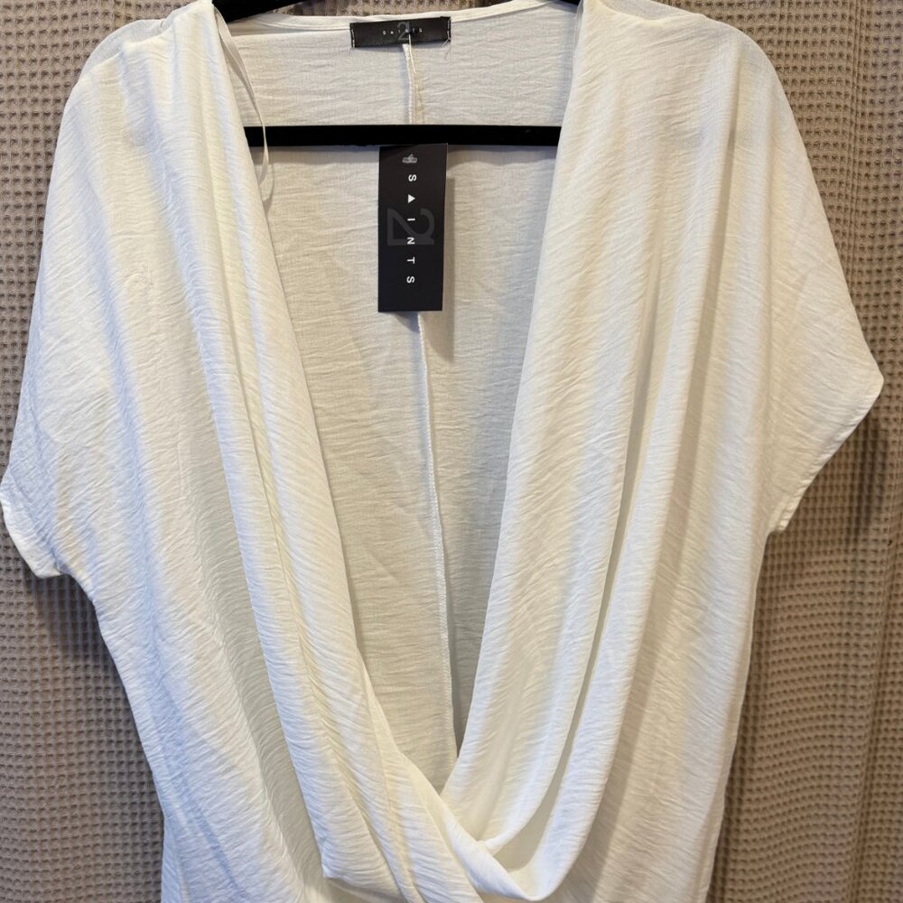 Saints White Cowl Neck Top- NEVER WORN!